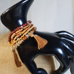 3 piece bracelet set of Multilayer Crystal in Natural Tones