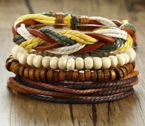 Multilayer bead and braid bracelet