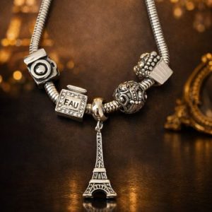 Stainless Steel Charm Eiffel Tower Bracelet