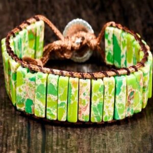 Green Tones Square Stone Bracelet