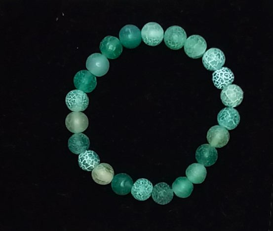 Boho Weathered Green Bead Bracelet - Image 3