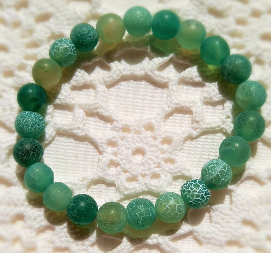 Boho Weathered Green Bead Bracelet