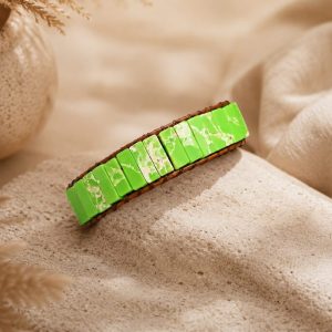 Green Rectangular Bead Bracelet