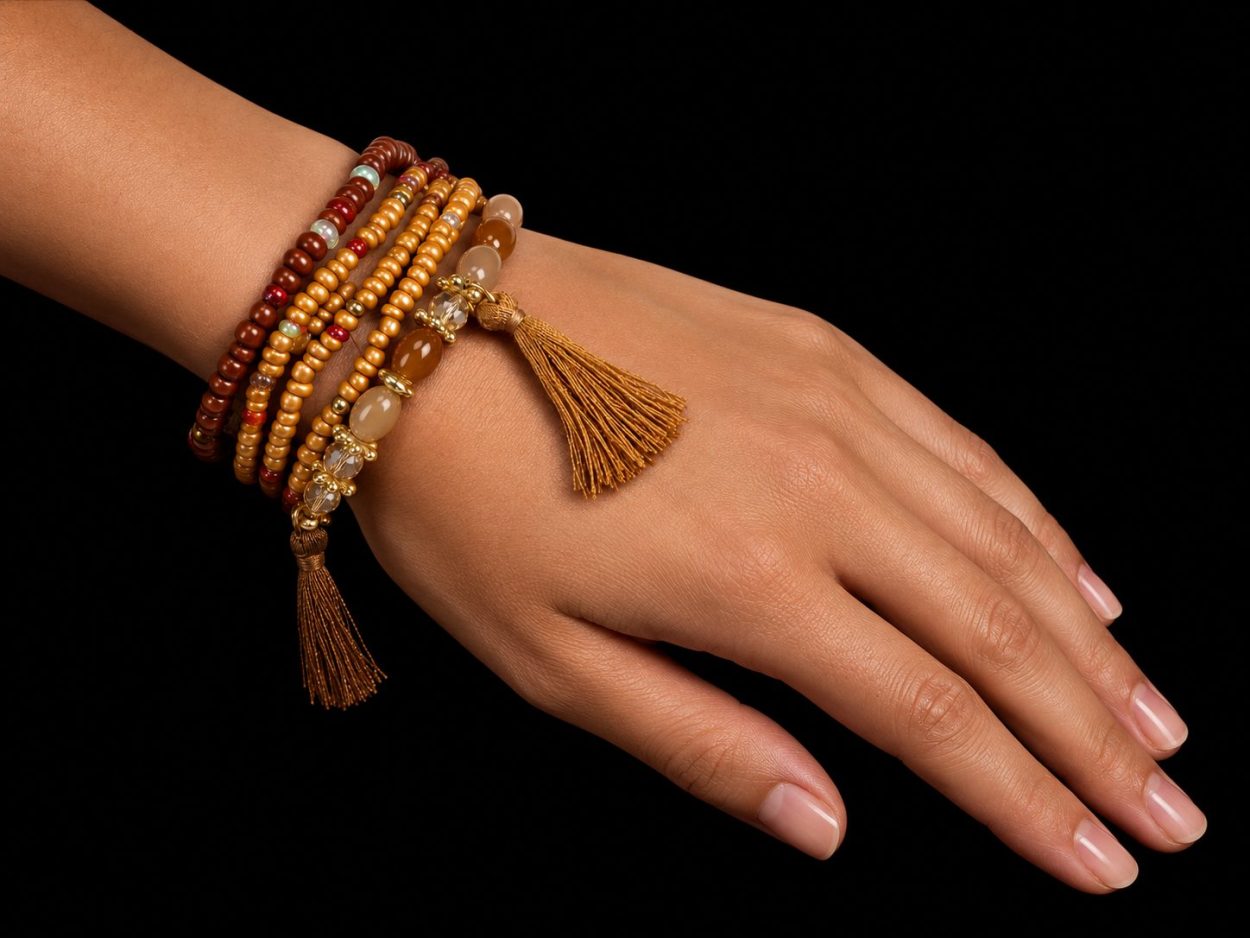 Earthy Multi‑Strand Beaded Bracelet - Image 3