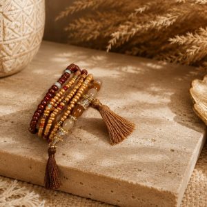 Earthy Multi‑Strand Beaded Bracelet