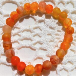 Orange Weathered 8mm Bead Bracelet Set