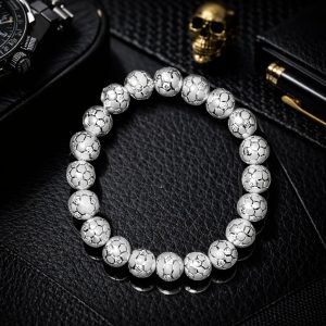 White & Silver Bead Bracelet