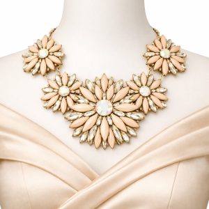 Statement Necklace Gemstone Blooms