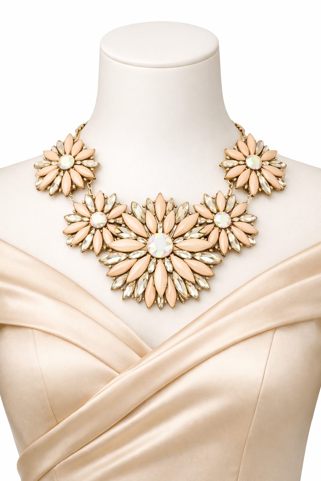 Statement Necklace Gemstone Blooms