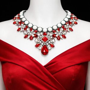 Red & White Bead Necklace