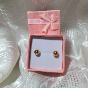 Yellow Gold Coloured Ball, Stainless Steel Stud Earrings