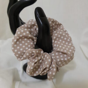 Scrunchie Brown with White Spots