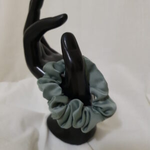 Small Light Green Satin Look Scrunchie