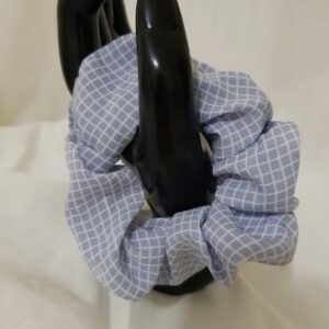 Scrunchie Light Blue with White Check