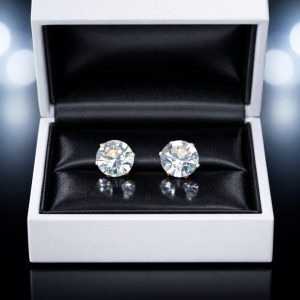 Clear Crystal Design, Stainless Steel Stud Earrings