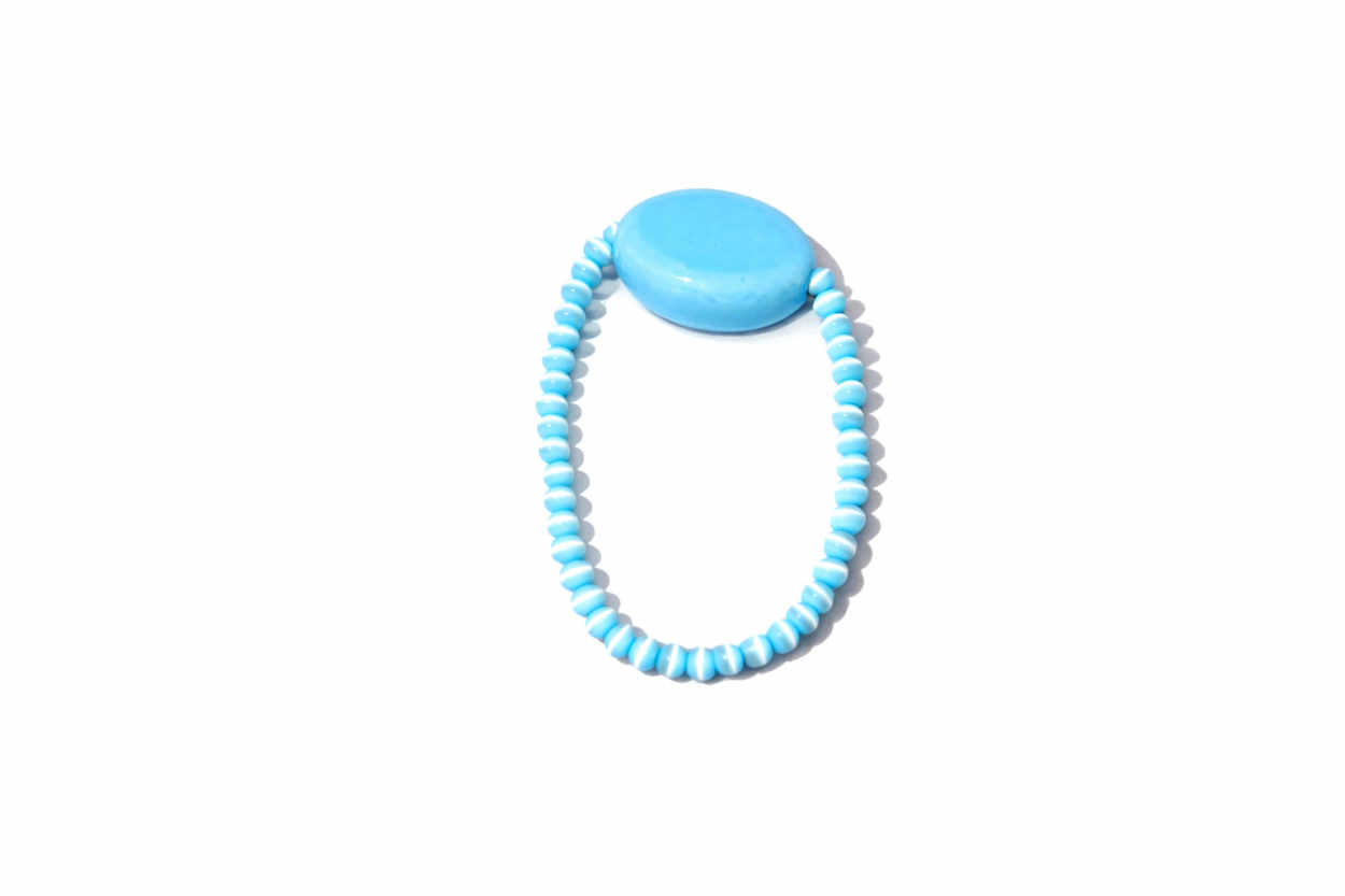 Bright Blue Bead Bracelet - Image 3
