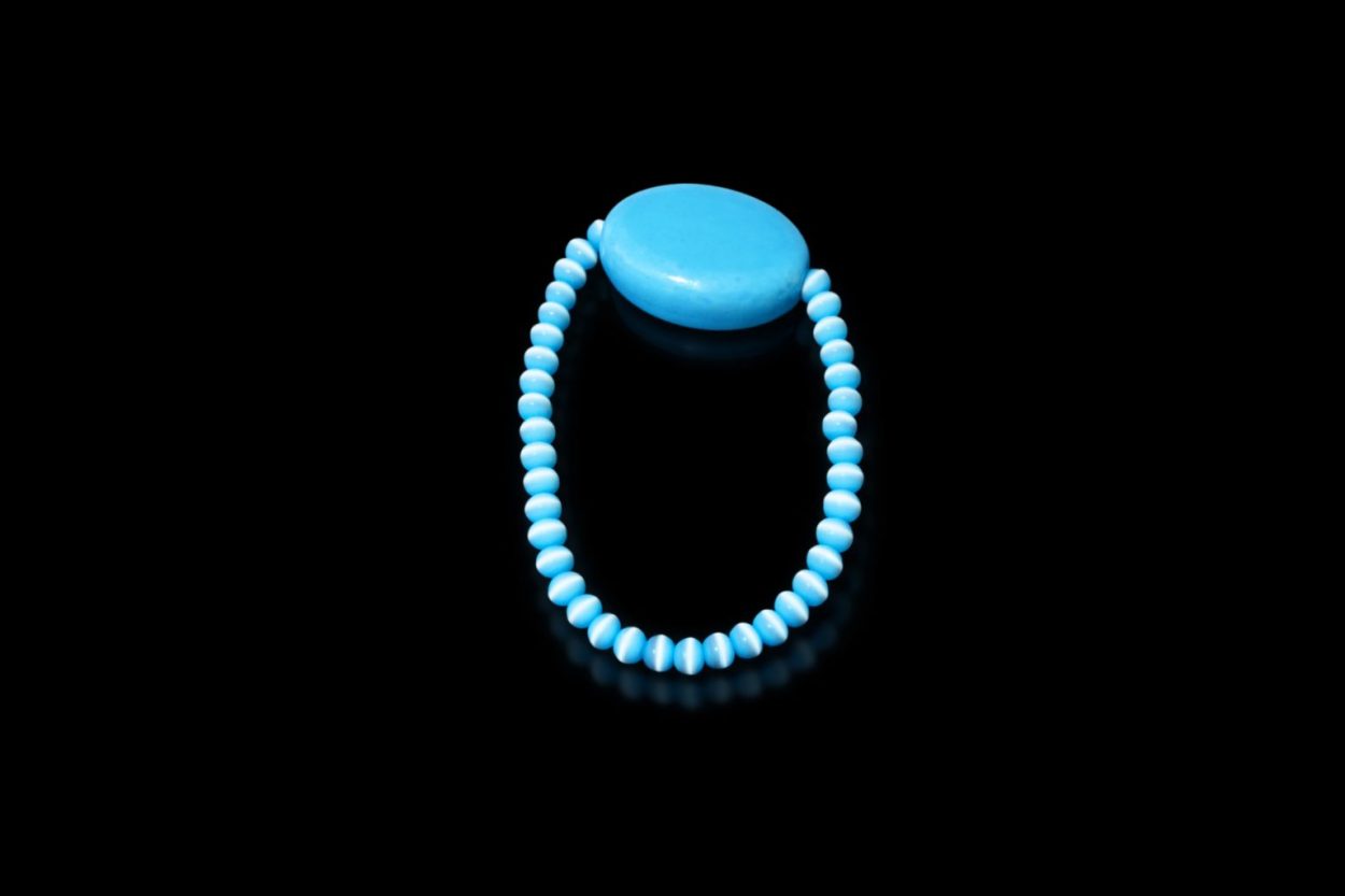 Bright Blue Bead Bracelet - Image 2