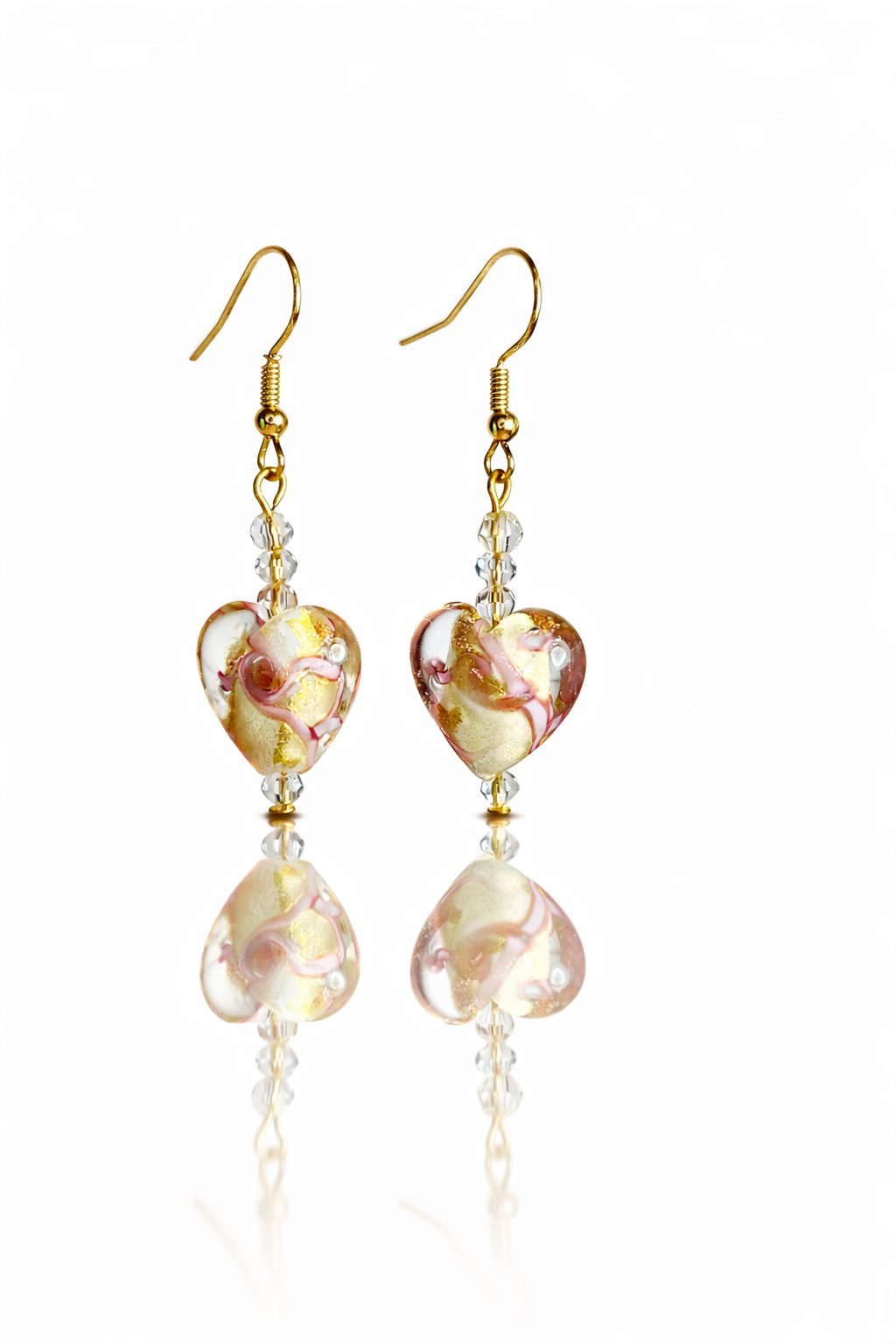Romantic Heart-Shaped Beads of glass Earrings - Image 3