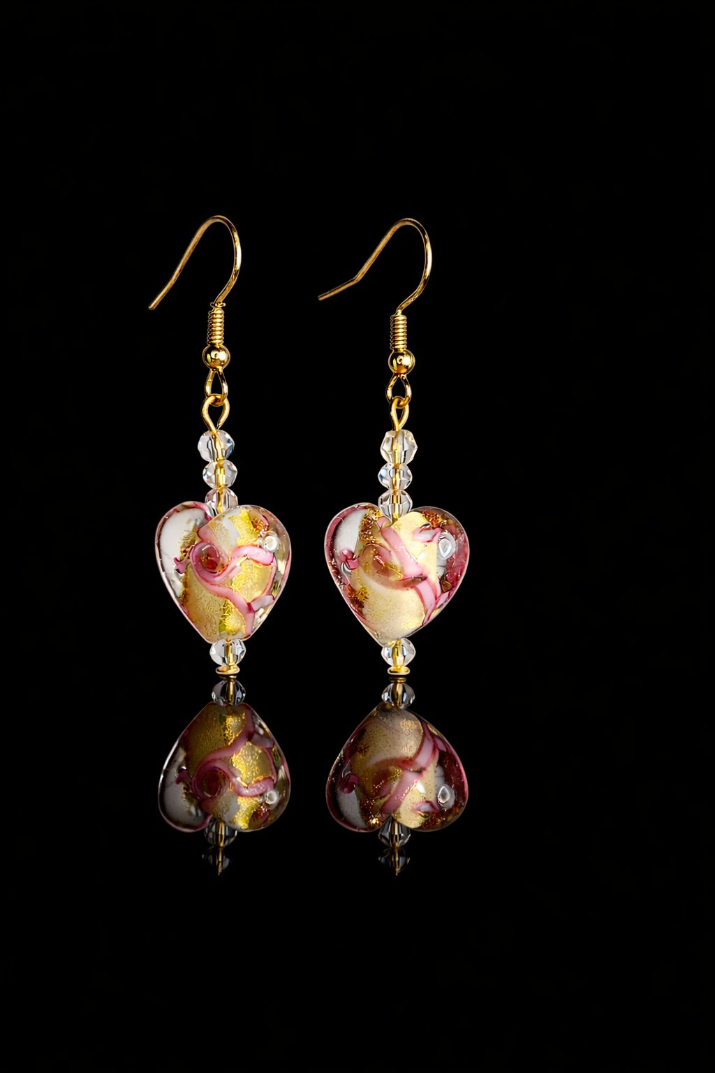 Romantic Heart-Shaped Beads of glass Earrings - Image 2