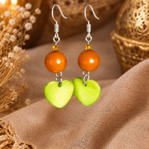 Charming Heart-Shaped Vibrant Green Pendants Earrings