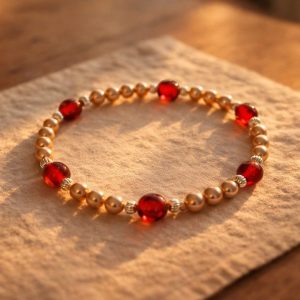 Red & Gold bead bracelet