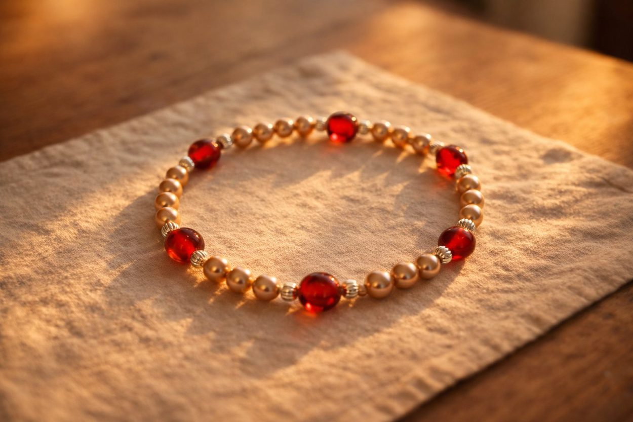 Red & Gold bead bracelet