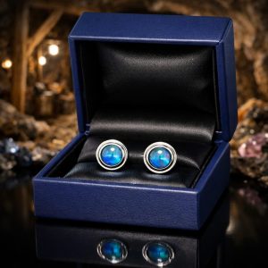 7mm Opal Sterling Silver Stud Earrings