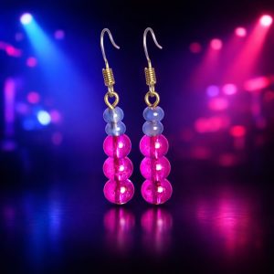 Charming Purple on Purple Dangle Bead Earrings