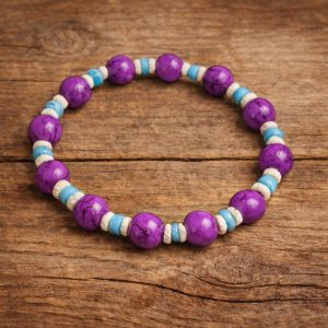 Dainty Pink and Cats Eye Blue Bracelet