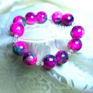Handmade Pink Bead Bracelet - Bold and Beautiful Arm Candy