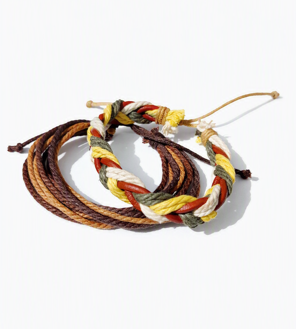 Adjustable Woven 2 Piece Stack Bracelet - Image 2
