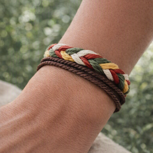 Adjustable Woven 2 Piece Stack Bracelet