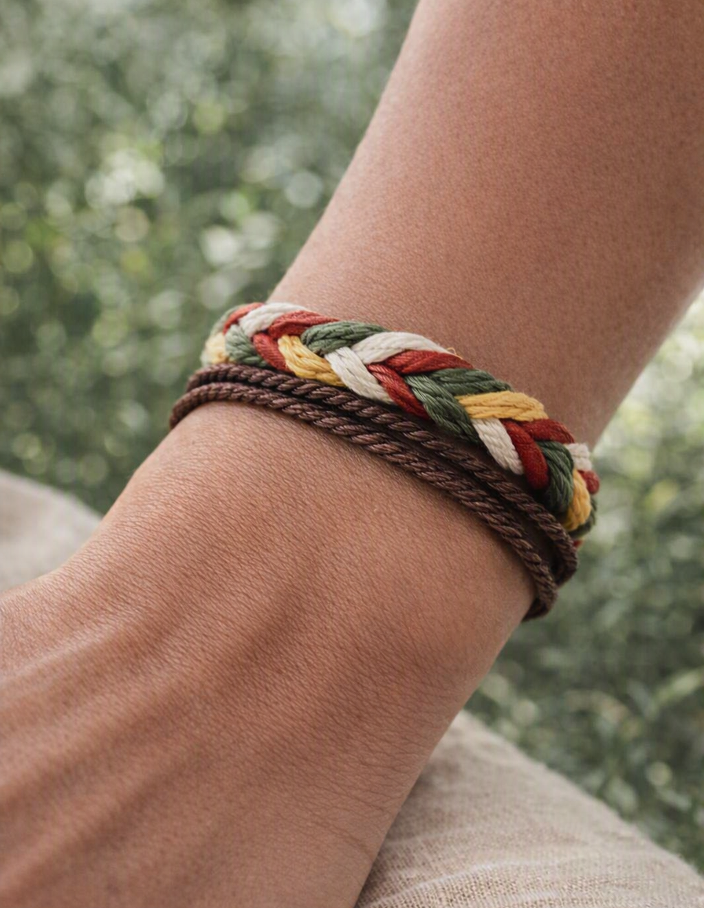 Adjustable Woven 2 Piece Stack Bracelet