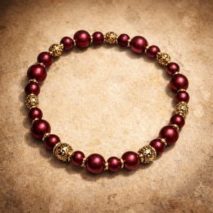 Rich Red Metallic & Gold Filigree Beards