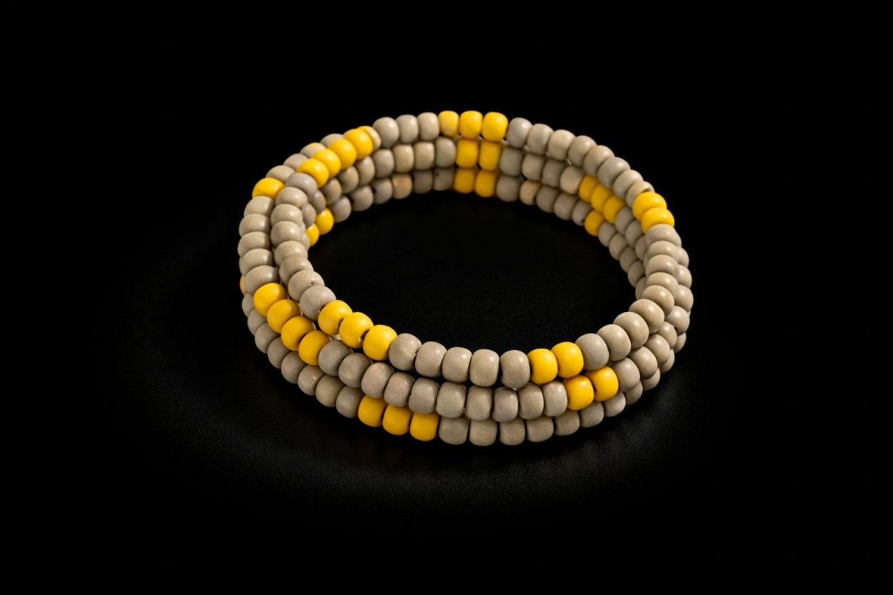 Grey & Yellow Memory‑Wire Bracelet - Image 2